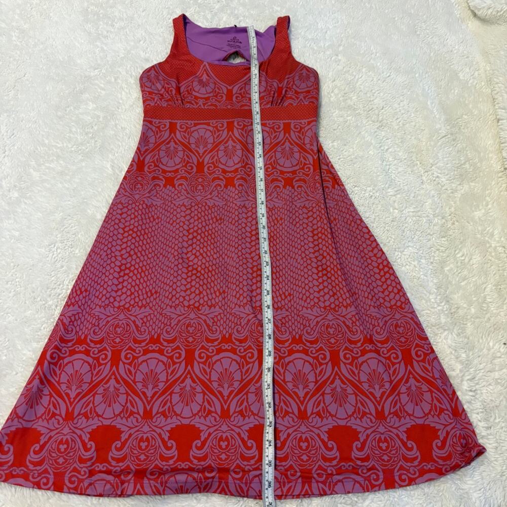 Prana Womens Red Purple Maxi Floral Dress M Gorpcore Athletic Preppy Outdoors - Picture 4 of 7